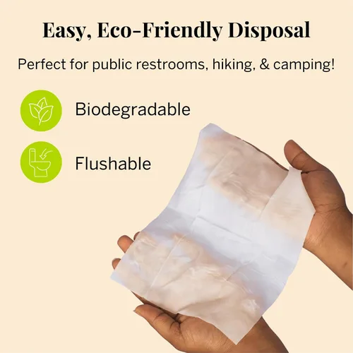 Vista 6 de Pixie Toallitas femeninas – Toallitas de baño públicas On The Go para el cuidado femenino – Seguras en tazas de período y discos menstruales