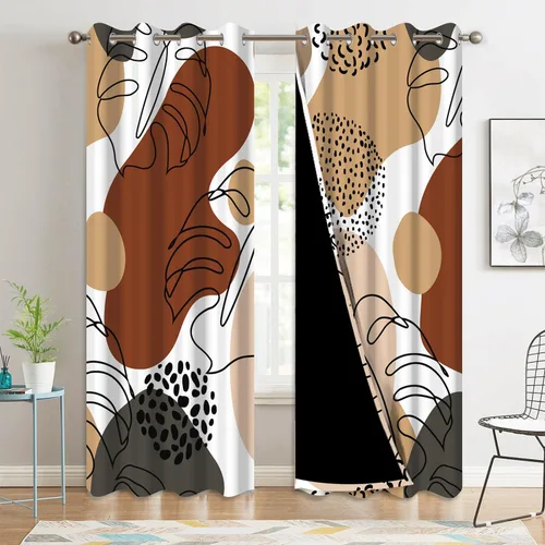 Vista 23 de Cortinas opacas 52 x 84 pulgadas, 2 paneles con aislamiento térmico y oscurecimiento, cortinas de ojal para ventanas para dormitorio y sala de estar