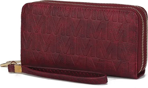 Vista 15 de MKF Collection Mia K - Cartera de pulsera para mujer, pequeña cartera de cuero vegano para tarjetas de crédito con cremallera y bolsillo