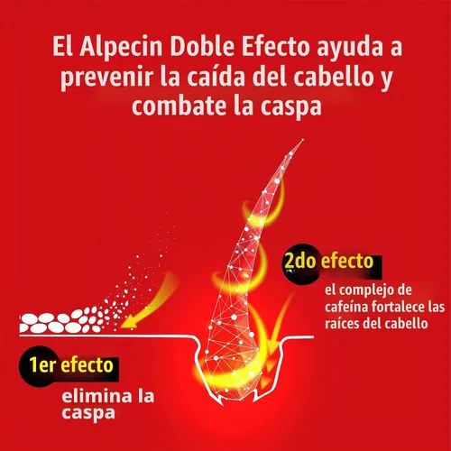 Vista 3 de ¡Nuevo! Champú Alpecin de doble efecto con cafeína que combate la caspa y la pérdida de cabello, 6.8 fl oz por ALPECIN