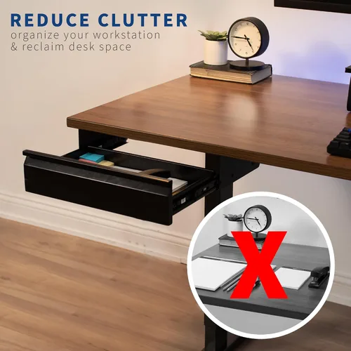 Vista 6 de VIVO DESK-AC03A-B - Cajón deslizante para debajo del escritorio de 16 pulgadas sin funda, organizador de almacenamiento de oficina en casa, negro