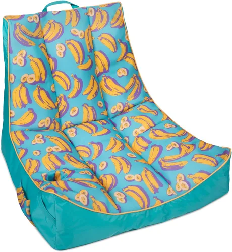 Vista 14 de Big Joe flotador Captain's Caddie sin necesidad de inflar para piscina con portavasos, hibisco tropical y aqua de doble lado con malla, tela
