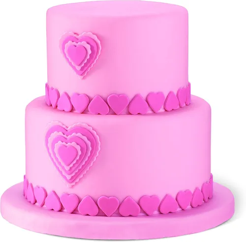 Vista 4 de Wilton Cortadores de doble cara para fondant, 6 piezas, corazones, plata