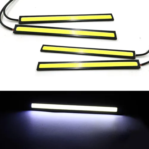 Vista 6 de 4 unids 12 V 6.7 in impermeable LED Flip Chips COB DRL coche diurna Correr luces rayas (azul)