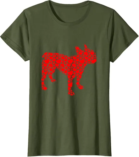 Vista 19 de Camiseta de San Valentín con forma de corazón Bulldog francés, Negro