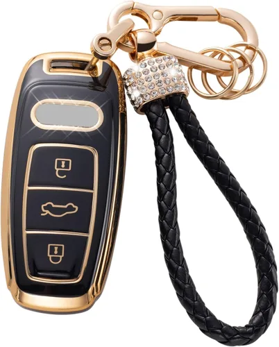 Vista 14 de Gematay - Funda para llavero Cadillac, carcasa protectora compatible con Escalade CTS SRX XT5 ATS CT6 5 botones llave remota Smart Key Protector