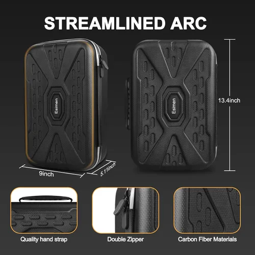 Vista 4 de Esimen Funda protectora rígida de viaje para Oculus Quest 2, accesorios con correa para el hombro, protector de vidrio de realidad virtual, a prueba