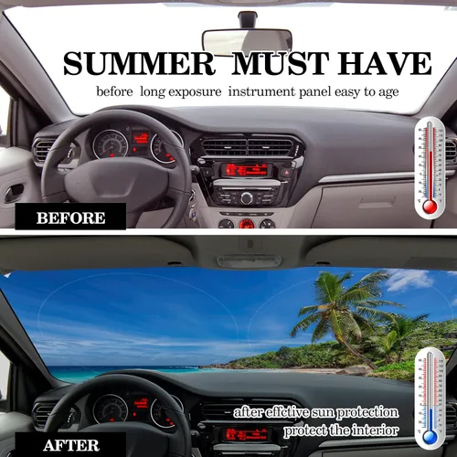 Vista 3 de Parasol plegable para parabrisas de coche, cubreventanas frontales para coche, accesorios para coche, protección contra el calor y los rayos UV