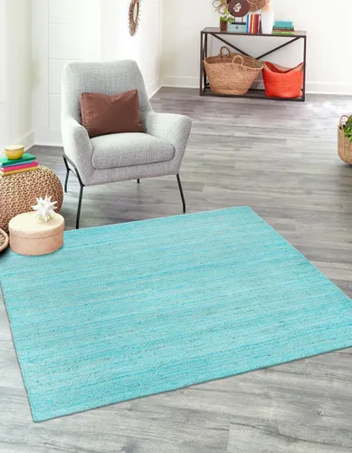 Vista 15 de Unique Loom Alfombra trenzada de la colección de yute - Dhaka (1' 2" x 6' 1", camino de mesa, gris)