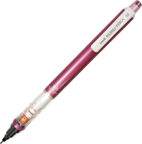 Vista 15 de Lápiz portaminas Uni Kuru Toga estándar, negro, 0.0112 pulgadas, rosado bebé
