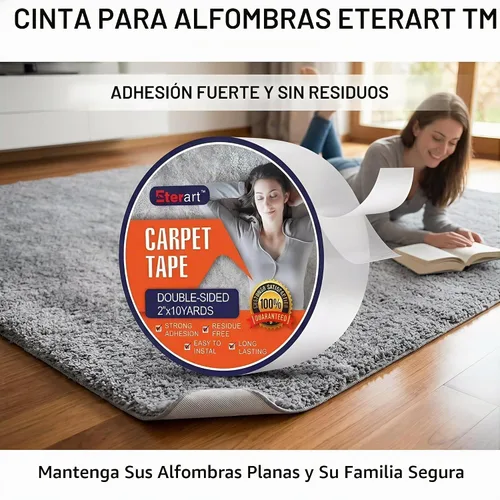 Vista 2 de Eterart Cinta Adhesiva de Doble Cara Resistente para Alfombras de Área, Pisos de Baldosas y Madera Dura, Sobre Alfombra, Cinta para Alfombras