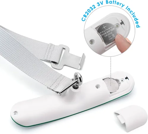 Vista 7 de Báscula digital de equipaje de regalo para maleta de viajero, báscula de peso de mano, 110 libras (verde)