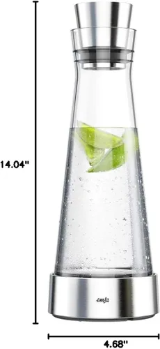 Vista 8 de Emsa Jarra de refrigeración de flujo de vidrio y acero inoxidable, 1 L