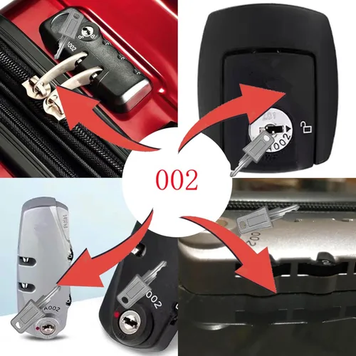 Vista 4 de 6PCS Seguridad de Viaje Aprobado 007 002 Equipaje TSA Llaves Suicase Equipaje Llaves