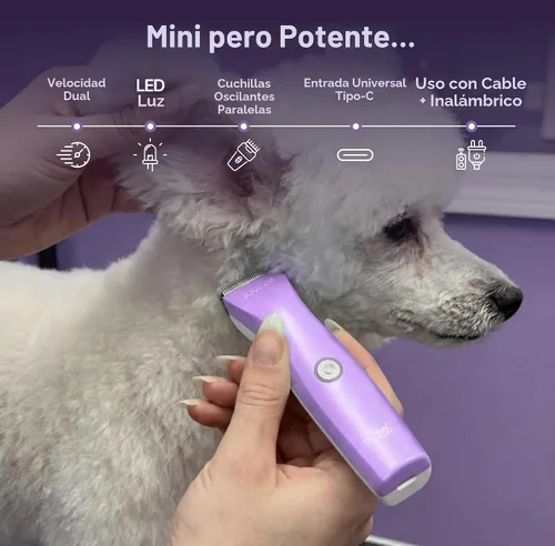 Vista 3 de Hornet - Mini recortadora inalámbrica para perros, aseo de patas y Unidad recargable compacta con cuchillas afiladas para retoques precisos; lo