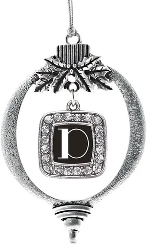 Vista 126 de Inspired Silver - Adorno con dije de reina de rodillo - Adornos navideños cuadrados de plata con joyas de circonita cúbica