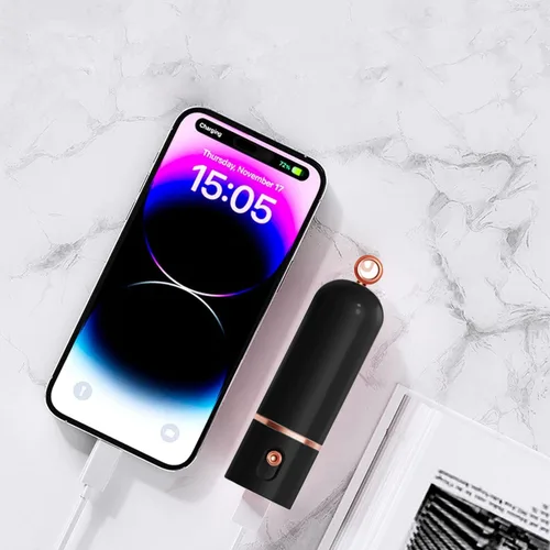 Vista 4 de AOCOOLFAN Ventilador de mano portátil, recargable por USB de 3 velocidades, ventilador de bolsillo pequeño personal de viaje para niñas y mujeres al