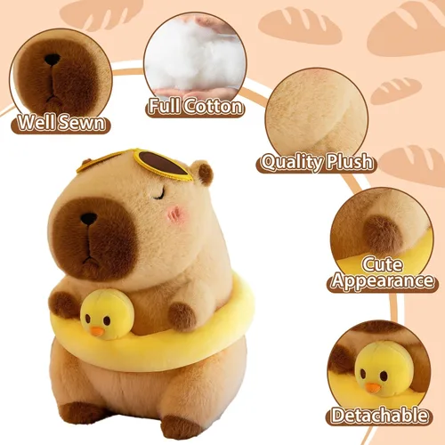 Vista 5 de Capybara - Lindo animal de peluche Capybara de 12 pulgadas, bonito animal de peluche Capibaras Peluches Capybara, regalo ultra suave para abrazar