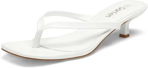 Vista 14 de Sandalias de tacón de gatitos para mujer, con puntera cuadrada, sin cordones, sandalias de tacón de 2 pulgadas, sandalias de fiesta, sandalias