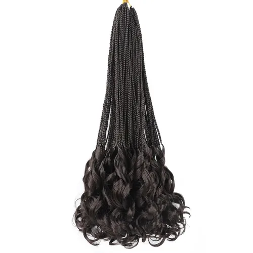 Vista 17 de Cabello para Trenzas Rizo Francés Color 1 Trenzas de Ganchillo Rizo Francés 10 Pulgadas Trenzas de Caja Cabello de Ganchillo para Mujeres y Niños