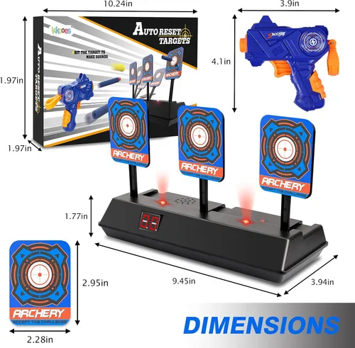 Vista 6 de KKONES - Objetivo de disparo digital con puntuación eléctrica y reinicio automático para pistolas Nerf