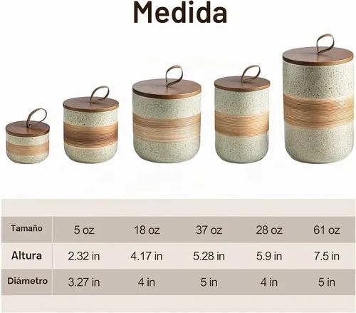 Vista 2 de Miamolo Tarro de cerámica con tapa, pequeño recipiente de café para café Beige