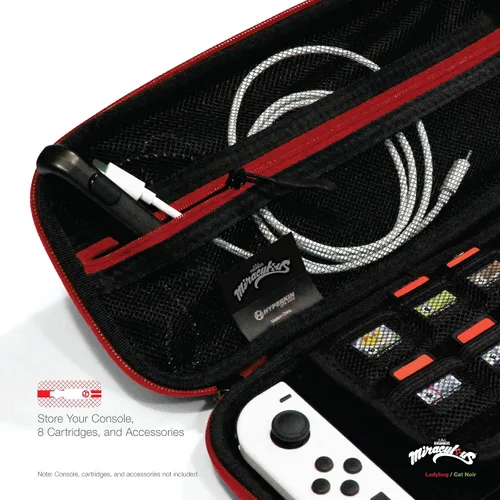 Vista 4 de Limited Edition Official Miraculous EVA Hard Shell Protective Travel Carrying Case Officially Licensed - For Nintendo Switch OLED ModelNintendo