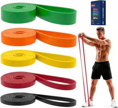 Vista 18 de Bandas de dominadas, juego de bandas de resistencia, bandas de entrenamiento de ejercicio para hombres y mujeres, ideal para estiramiento corporal