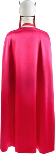 Vista 4 de Disfraz de Wanda Maximoff para mujer de color rojo, disfraz de overol, trajes para disfrazarse, con capas, y disfraz de Vision