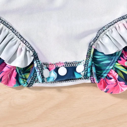 Vista 6 de Aalizzwell Traje de baño de una pieza de manga larga para bebés recién nacidos