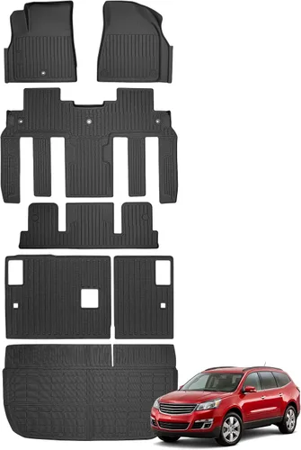 Vista 18 de Alfombrillas para suelo de Dodge Durango 2016-2025 2026 de 6 asientos, protector de carga para todo tipo de clima, TPE resistente, impermeable