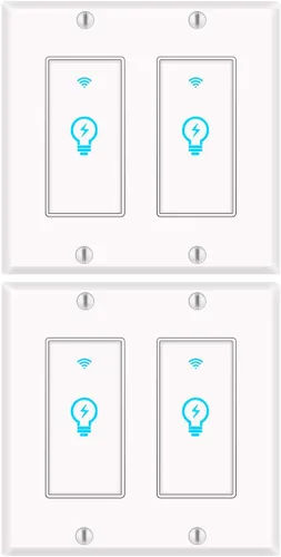 Vista 6 de Micmi Interruptor inteligente, interruptor de luz WiFi en la pared compatible con Amazon Alexa Google Home, función de temporizador, apto para caja