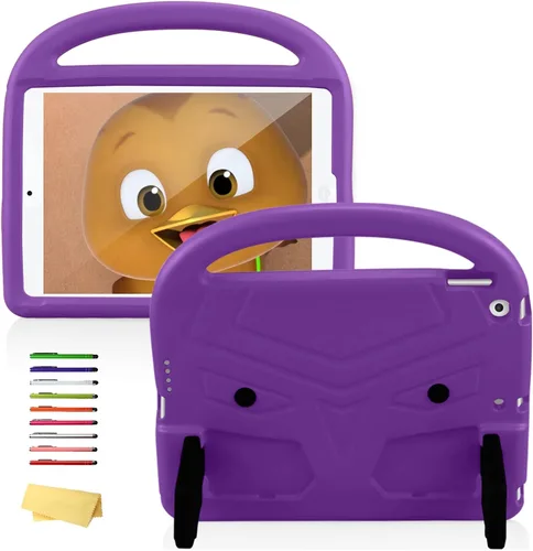 Vista 16 de Funda infantil para iPad de 9ª/8ª/7ª generación de 10.2 pulgadas con mango giratorio/soporte, ligera, suave, espuma EVA, a prueba de golpes, 01#