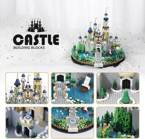 Vista 2 de 3600 bloques de construcción de castillo, ideales creativos, bloques de construcción de palacio de ensueño, el mejor regalo de microladrillos