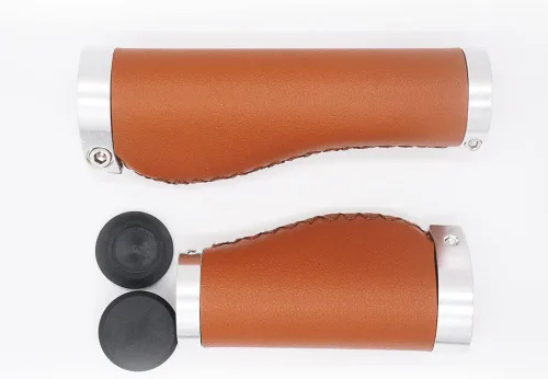 Vista 3 de Mango de bicicleta, cuero artificial de microfibra de PVC, largo 0.874x5.315 in, corto 0.874x3.740 in, ergonómico, antideslizante, para bicicleta