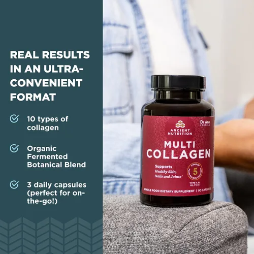 Vista 4 de Ancient Nutrition Cápulas de colágeno múltiple, 90 unidades + polvo de proteína de colágeno múltiple, sin sabor, 60 porciones