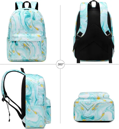 Vista 6 de Mochila infantil para niñas, adolescentes, bolsas escolares con bolsa de almuerzo, estuche para lápices