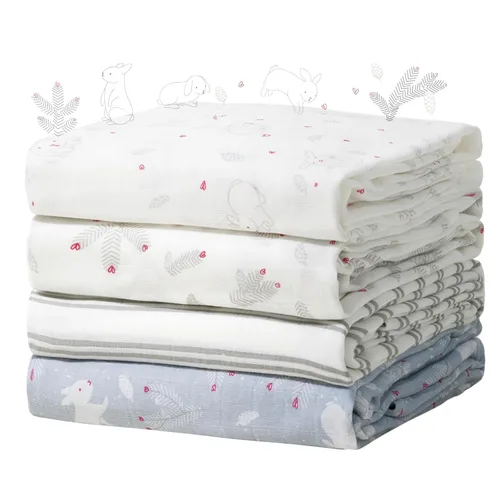 Vista 10 de Momcozy Mantas de muselina para bebé, suaves y sedosas de 47 x 47 pulgadas, mantas transpirables para envolver al recién nacido, para niños y niñas