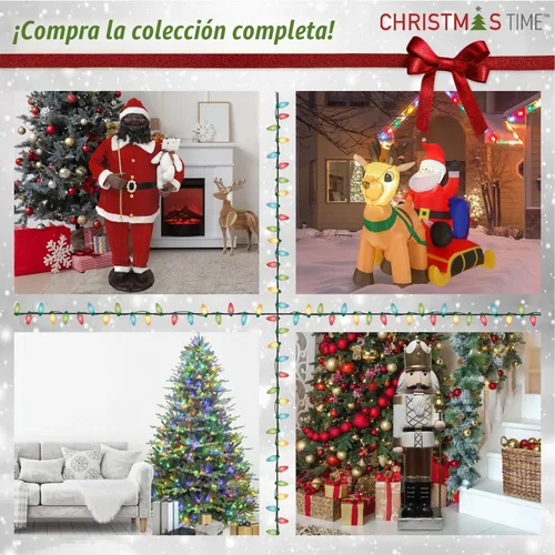 Vista 5 de Christmas Time Árbol de Navidad delgado de 6.5 pies con soporte de metal, sin luces Sin encender