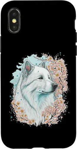 Vista 4 de iPhone 15 Samoyed Cherry Blossom Dog Japanese Sakura Flower Case