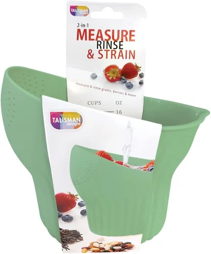 Vista 9 de Talisman Designs Enjuague y tensión 2 en 1 Capacidad para hasta 2 tazas Colador de alimentos Cesta de lavado de frutas Colador y colador