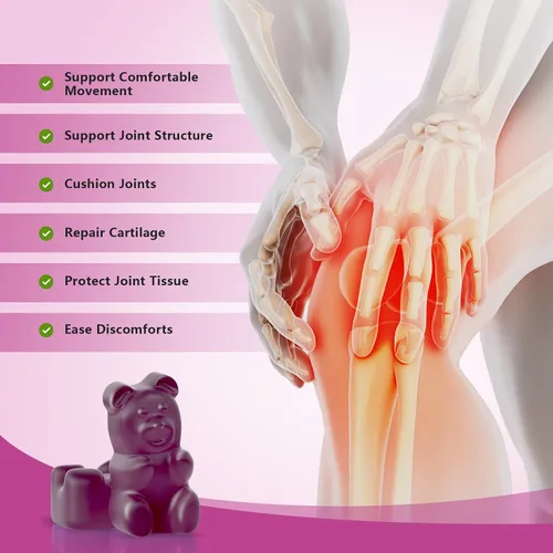 Vista 6 de GGlucosamina Gomitas de condroitina sin azúcar, extra fuerte, 1500 mg de glucosamina con condroitina MSM y cúrcuma, suplemento de apoyo articular