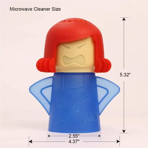 Vista 4 de Asltw Angry Mama Limpiador de horno microondas, dispositivo de cocina de vapor de acción rápida, solo tienes que añadir vinagre y agua (azul)