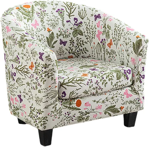 Vista 39 de NILUOH - Funda para silla de club de 2 piezas, funda elástica para silla de bañera redonda, fundas para silla de barril, fundas antideslizantes