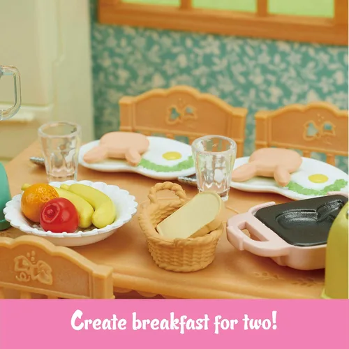 Vista 3 de Calico Critters, muebles y decoración para casa de muñecas, juego de desayuno