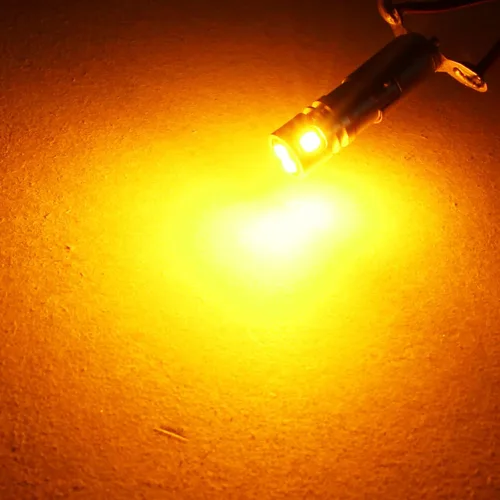 Vista 5 de PHINLION BA9S 1889 bombilla LED amarilla ámbar súper brillante 53 57 1895 3893 12929 T4W H5W H10W 12V bombillas LED no polarizadas para lectura