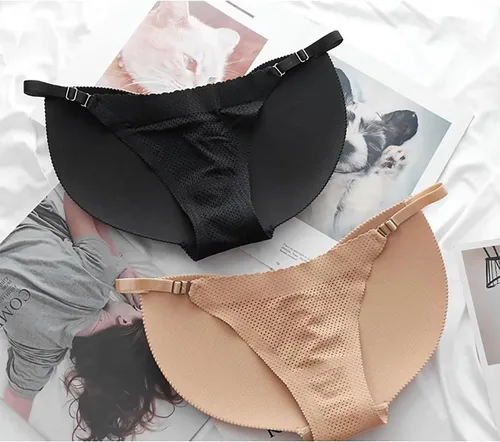 Vista 3 de Bragas con levantamiento de glúteos para mujer, ropa interior acolchada sin costuras, almohadillas para la cadera, moldeadoras para levantar