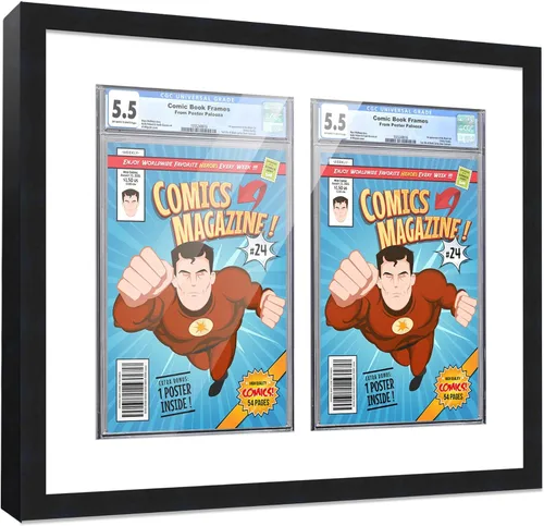 Vista 83 de Poster Palooza Marco de cómics con paspartú para 1 cómic de grado CGC, CBCS o PGX, marco de cómic de bronce para cómic de 8.125 x 13 pulgadas