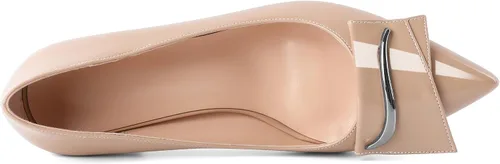 Vista 5 de Eldof Tacones de bloque para mujer, puntera puntiaguda, tacón bajo y grueso, zapatos de vestir clásicos de tacón bajo para oficina, boda, trabajo