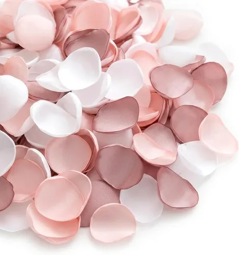 Vista 8 de Lookein 300 pétalos de rosa de satén para boda, cesta de niña de las flores, centros de mesa, corredor del pasillo, confeti para fiestas, despedida